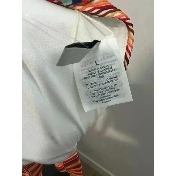 Madewell‎ Ribbed Triangle Bikini Top Ombré Stripe Size Large - Picture 3 of 9